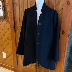 Universal Standard Beas Coat Size 14 Black Luxe Wool Day to Night